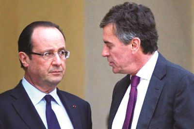 Ông Jerome Cahuzac (phải) và Tổng thống Pháp Francois Hollande. Nguồn: internet