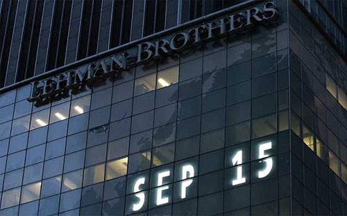 Vụ phá sản của Lehman Brothers xảy ra vào ngày 15/9/2008, châm ngòi cho sự bùng nổ của khủng hoảng trên phạm vi toàn cầu. Nguồn: internet
 


