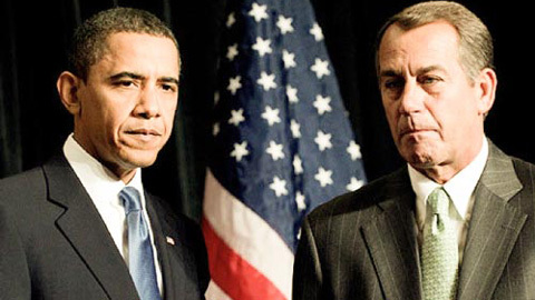 Tổng thống Obama (trái ) và Chủ tịch Hạ viện Boehner. Nguồn: internet