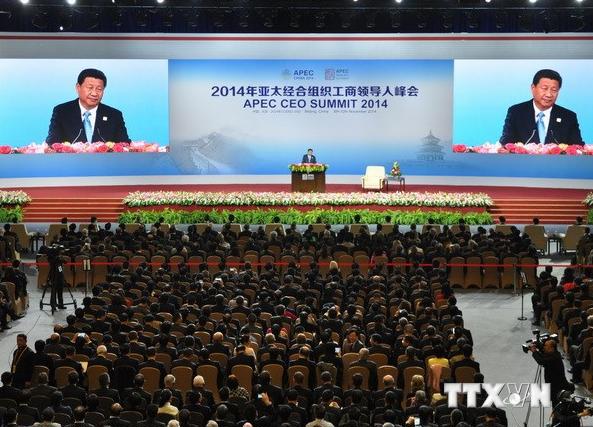 Chủ tịch Trung Quốc Tập Cận Bình phát biểu tại Lễ khai mạc APEC. Nguồn: internet