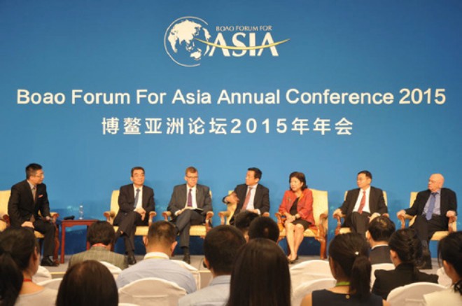 Diễn đàn châu Á Bác Ngao 2015 tại tỉnh Hải Nam, Trung Quốc thể hiện sự ủng hộ của các nước đối với sáng kiến thành lập AIIB. Nguồn: internet