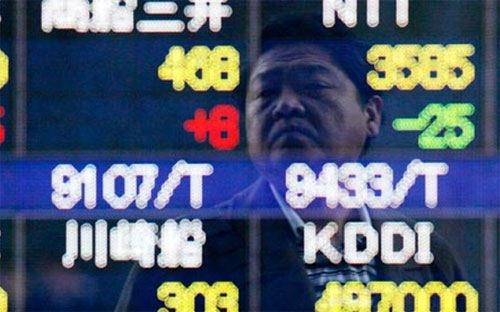 Ngay lúc mở cửa, chỉ số Nikkei của thị trường chứng khoán Nhật đã mất 1,6%. Nguồn: internet