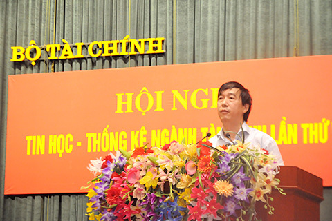 Phó Tổng cục trưởng Tổng cục Thuế Nguyễn Đại Trí phát biểu tại hội nghị. Ảnh: Đức Minh