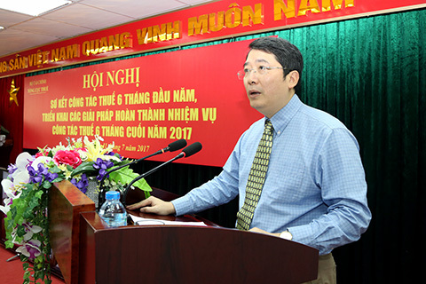 Ông Cao Anh Tuấn - Phó Tổng cục trưởng Tổng cục Thuế phát biểu tại hội nghị. Ảnh: Đức Minh.