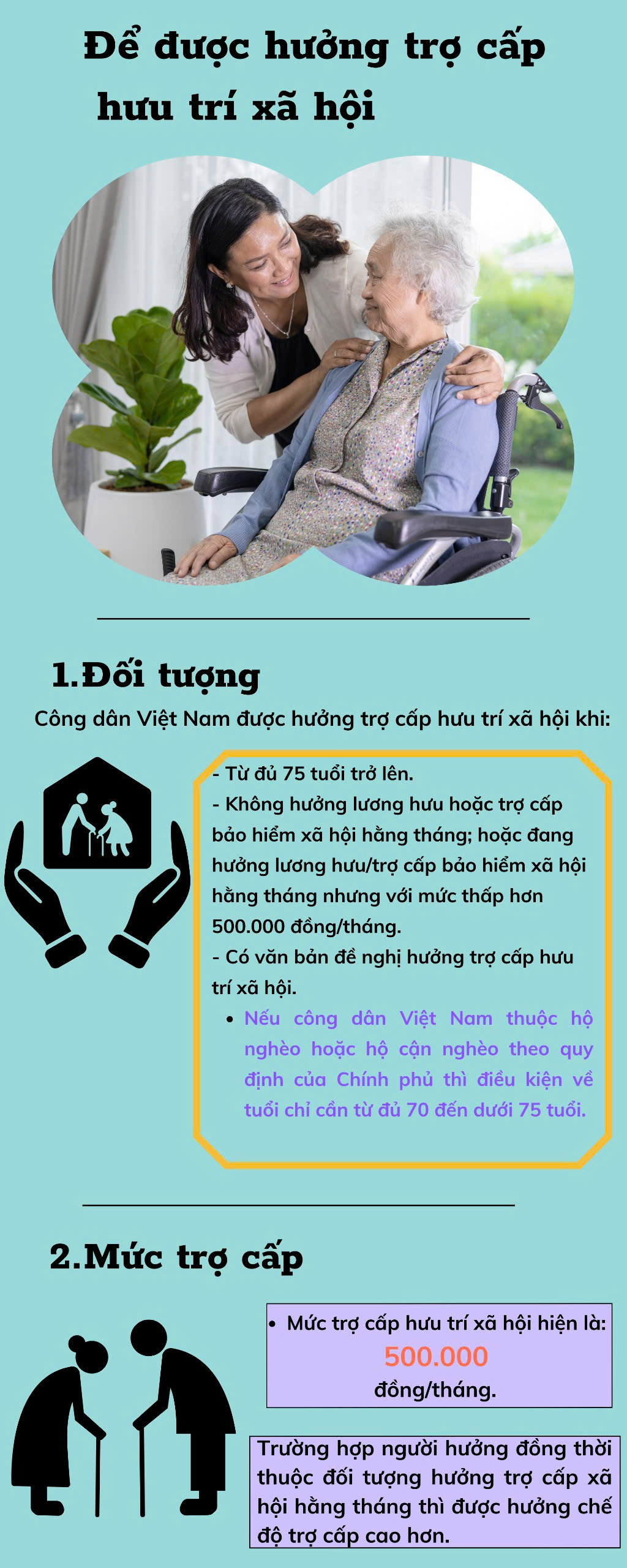 INFOGRAPHIC: Để được hưởng trợ cấp hưu trí xã hội? - Ảnh 1