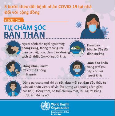[Infographics] WHO khuyến cáo 5 bước theo dõi bệnh nhân COVID-19 tại nhà  - Ảnh 2