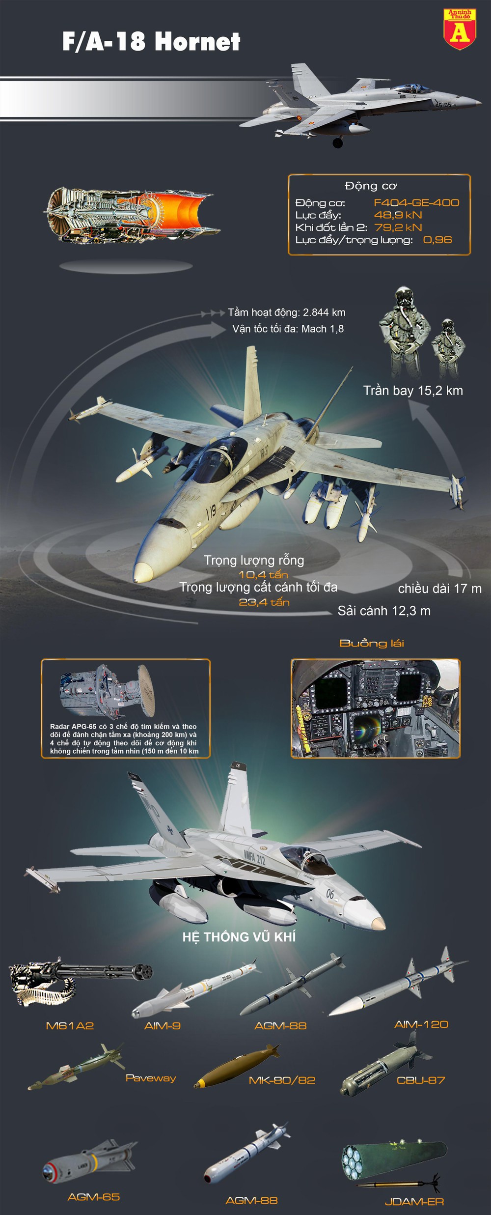 Khả năng tác chiến của Chiến đấu cơ F/A-18 Hornet - Ảnh 1