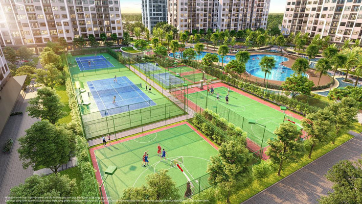 Hệ thống sân tập liên hoàn mang đến cuộc sống khỏe và năng động cho cư dân The Miami. Ảnh VIC