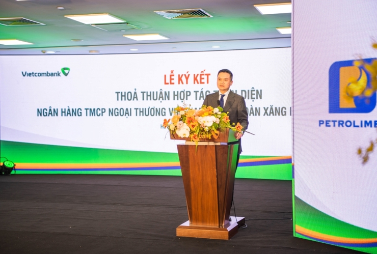 Ông Phạm Văn Thanh - Chủ tịch Hội đồng Quản trị Petrolimex phát biểu tại Lễ ký kết thỏa thuận hợp tác toàn diện giữa Vietcombank và Petrolimex.