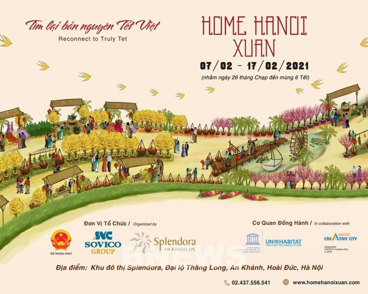 Đường hoa Home Hanoi Xuan 2021 lần đầu tiên xuất hiện tại Khu đô thị Splendora. Ảnh Phú Long