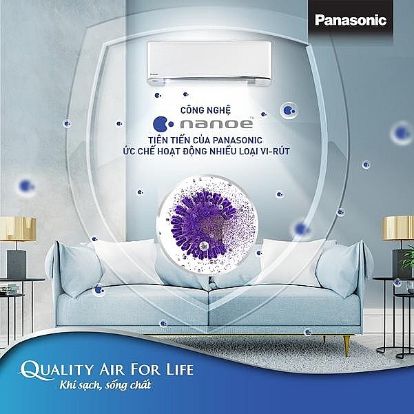 Công nghệ nanoe tiên tiến của Panasonic ức chế hoạt động nhiều loại vi-rút. Ảnh Panasonic