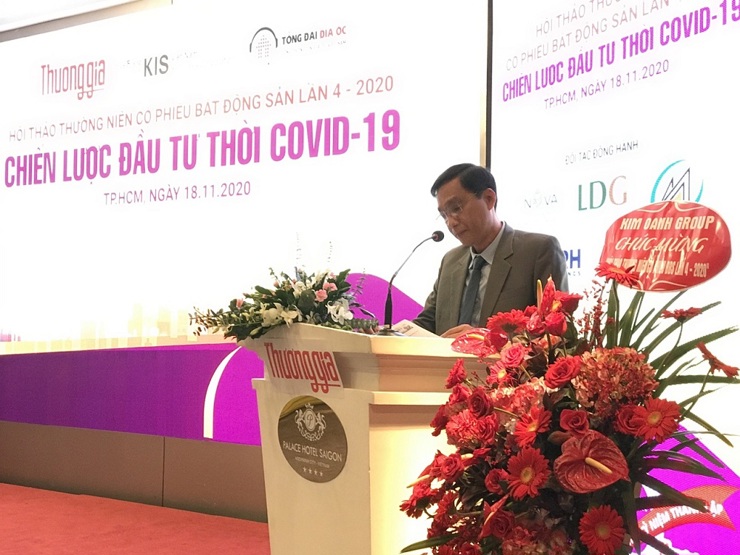 Ông Lê Nhị Năng - Vụ trưởng, Trưởng cơ quan đại diện Ủy ban Chứng khoán Nhà nước tại TP. Hồ Chí Minh phát biểu tại hội thảo. Ảnh Thanh Sơn