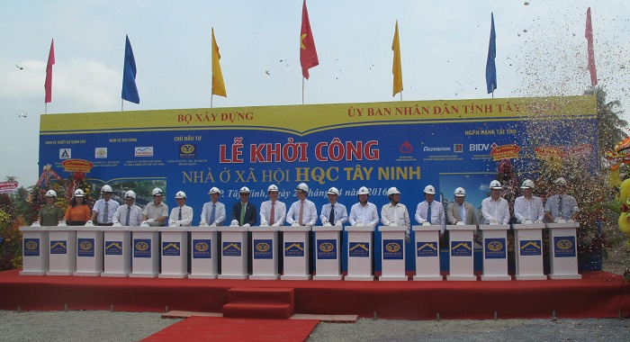 Lễ khởi công dự án nhà ở xã hội HQC Tây Ninh. Ảnh Financeplus.vn