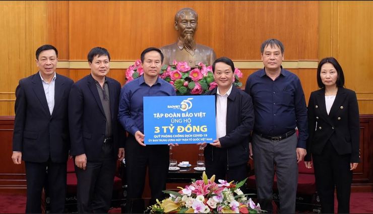 Tập đoàn Bảo Việt ủng hộ Quỹ Phòng chống dịch Covid-19 của Ủy ban Trung ương Mặt trận Tổ quốc Việt Nam số tiền 3 tỷ đồng