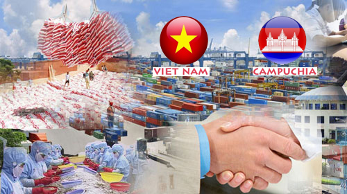 Việt Nam và Campuchia thúc đẩy thương mại song phương. 
