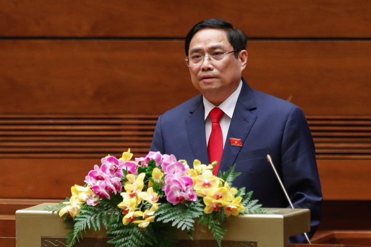 Thủ tướng Chính phủ Phạm Minh Chính phát biểu nhậm chức. Nguồn: baochinhphu.vn