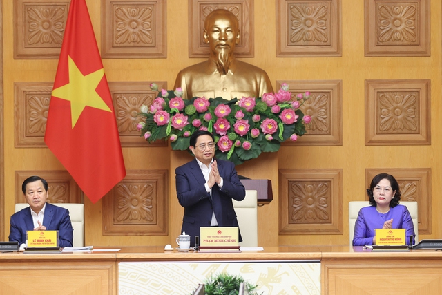 Thủ tướng Chính phủ Phạm Minh Chính gặp mặt Chủ tịch, Tổng Giám đốc các ngân hàng thương mại.
