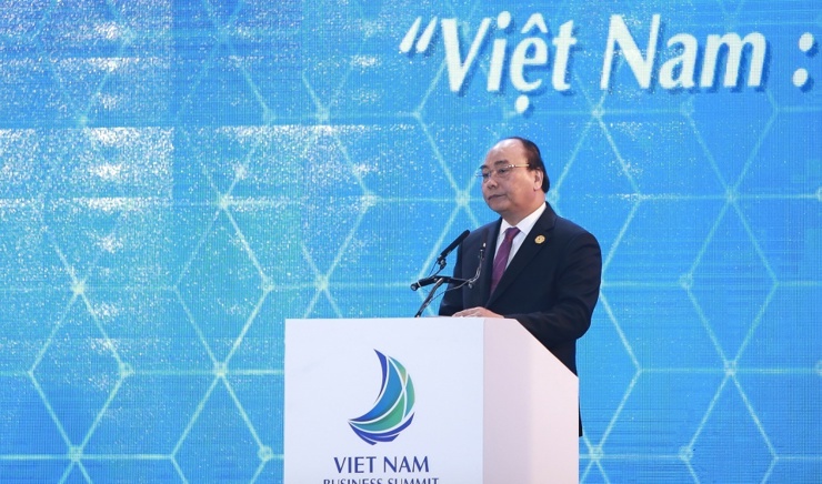 Thủ tướng Chính phủ Nguyễn Xuân Phúc tại Hội nghị Thượng đỉnh Kinh doanh Việt Nam.