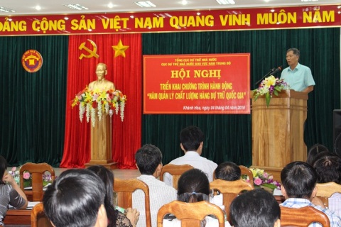 Ông Nguyễn Văn Chung - Bí thư Đảng ủy, Cục trưởng Cục DTNN khu vực Nam Trung Bộ phát biểu tại hội nghị.
