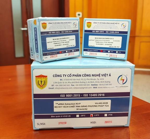Kít xét nghiệm COVID-19 của Công ty Cổ phần Công nghệ Việt Á được xác định bán với giá 470.000 đồng/bộ. Ảnh: tienphong.vn