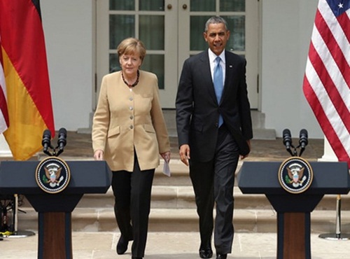 Tổng thống Mỹ Barack Obama và Thủ tướng Đức Angela Merkel. Nguồn: internet