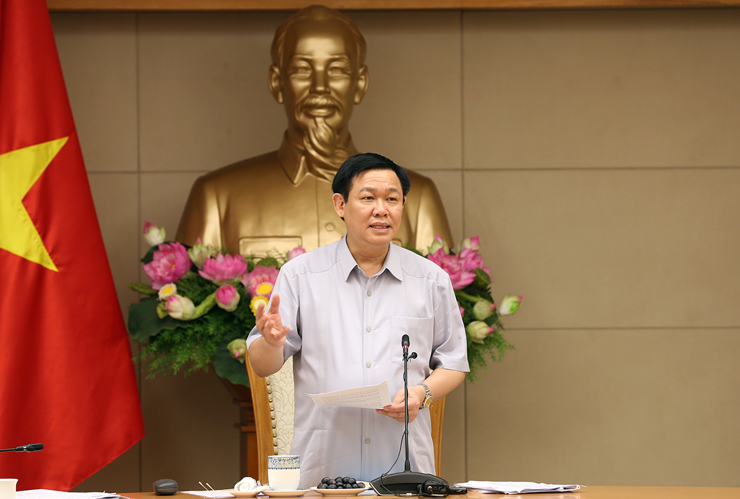 Phó Thủ tướng Vương Đình Huệ phát biểu tại cuộc họp. Nguồn: VGP