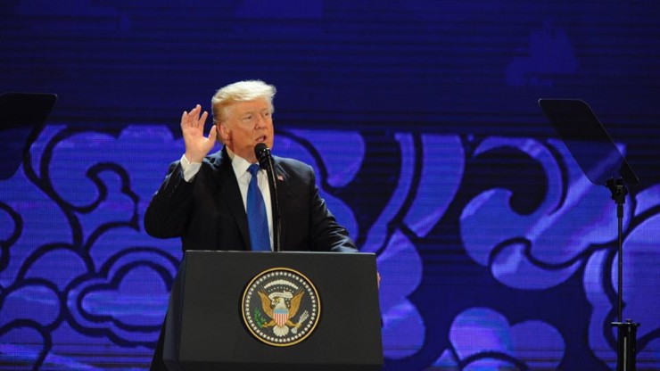 Tổng thống Mỹ Donald Trump kêu gọi tự do thương mại và mở cửa kinh tế. Nguồn: internet