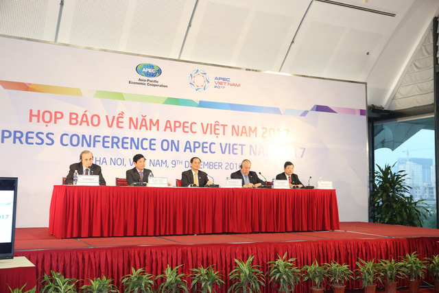 Quang cảnh Họp báo về Năm APEC Việt Nam 2017.