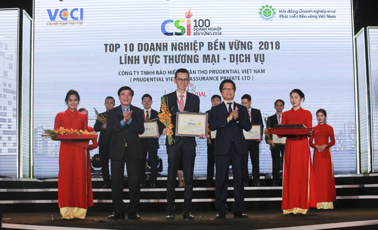 Prudential được vinh danh trong Top 10 doanh nghiệp bền vững tại Việt Nam.