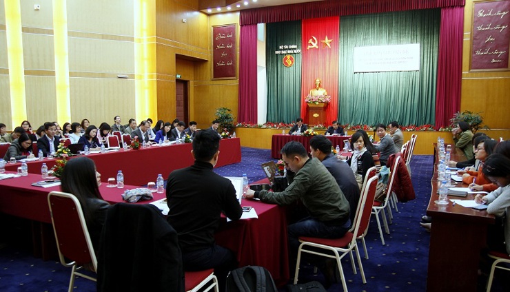 Toàn cảnh Họp báo Chuyên đề vềải cách hành chính của hệ thống KBNN năm 2017 diễn ra chiều 21/12/2017.