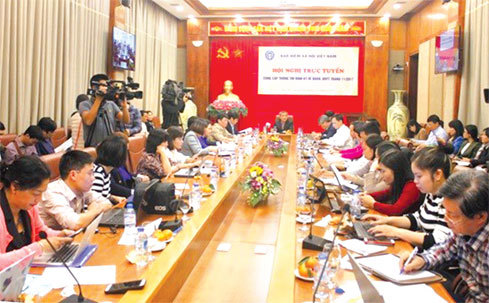 Lãnh đạo Bảo hiểm xã hội Việt Nam tổ chức hội nghị cung cấp thông tin cho báo chí tháng 12/2017. Nguồn: Internet