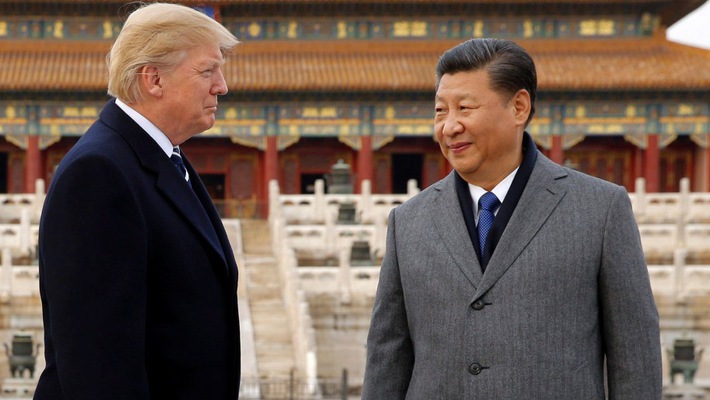 Tổng thống Mỹ Donald Trump (trái) và Chủ tịch Trung Quốc Tập Cận Bình trong chuyến thăm Bắc Kinh của ông Trump vào tháng 11/2017. Nguồn: Internet