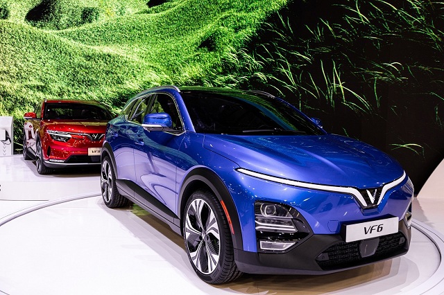 Xe điện VF C phân khúc B tại triễn lãm CES 2022. Ảnh: Vinfast.