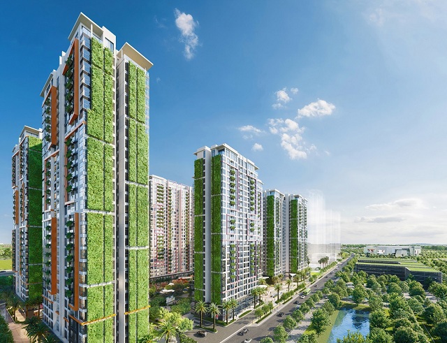 Không gian nghỉ dưỡng đắt giá nhờ kiến trúc xanh 3D ấn tượng. Ảnh: VHM