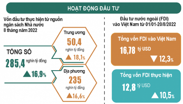 Tình hình kinh tế xã hội tháng 8 và 8 tháng năm 2022 - Ảnh 6