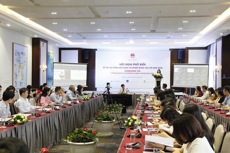 Toàn cảnh Hội nghị phổ biến “Đề án Cải thiện xếp hạng tín nhiệm quốc gia tới năm 2030”.